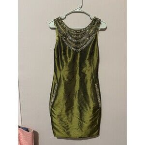 Sue Wong Nocturne Green Beaded Jewels Women’s Dress Size 6